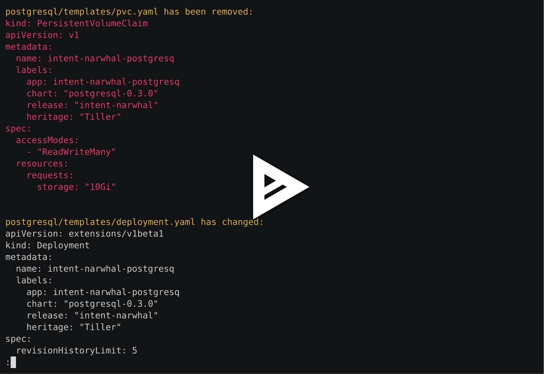 helm-diff screenshot 2