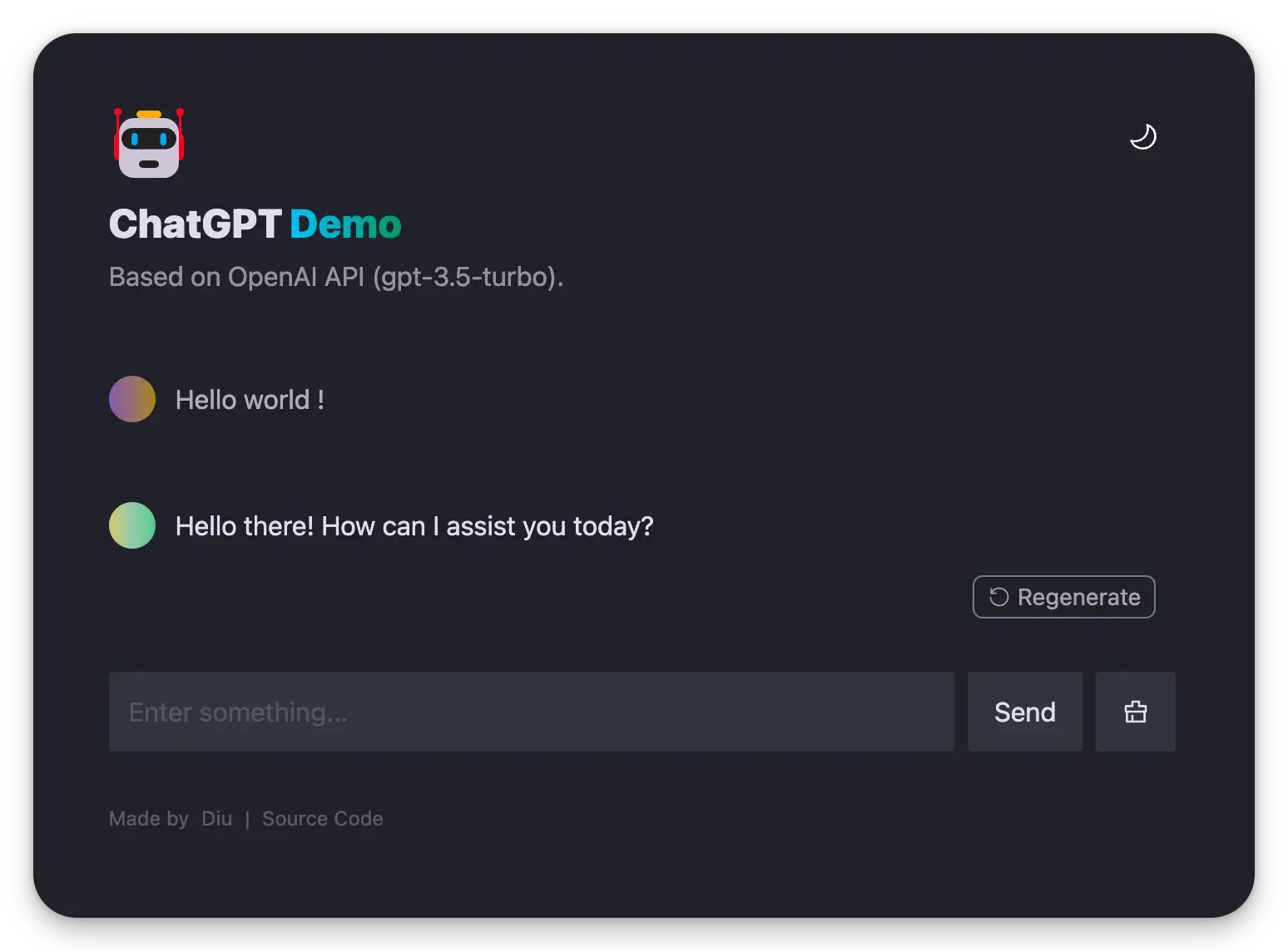 chatgpt-demo screenshot 1