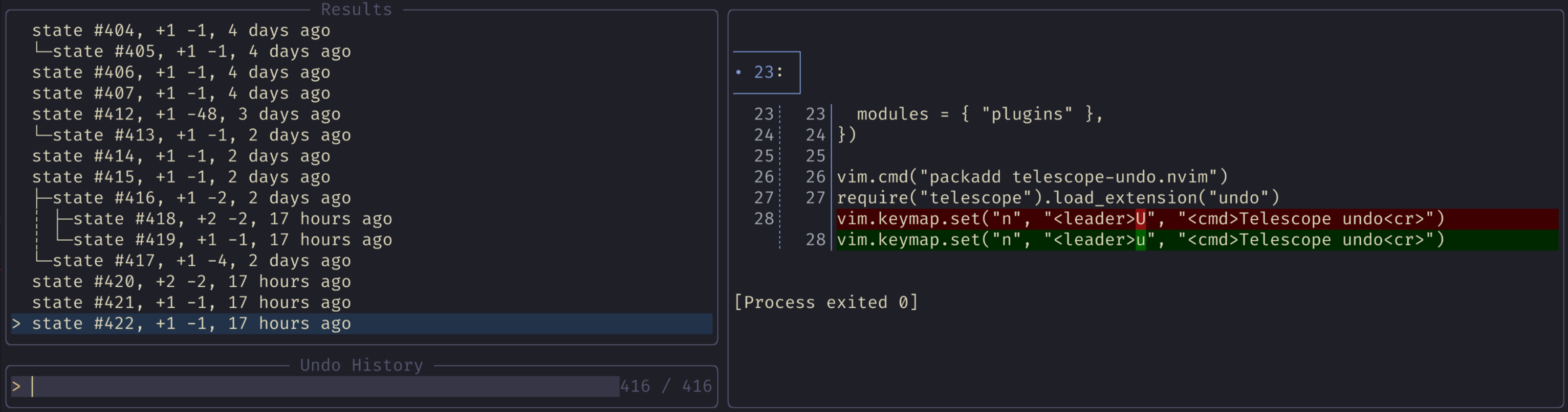 telescope-undo.nvim screenshot 1