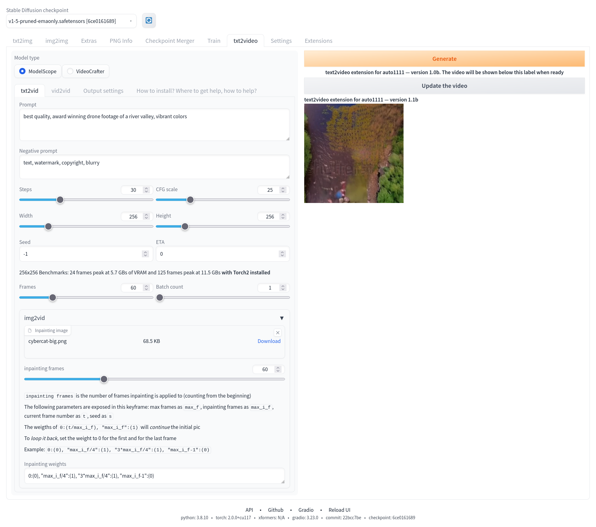 sd-webui-modelscope-text2video screenshot 1