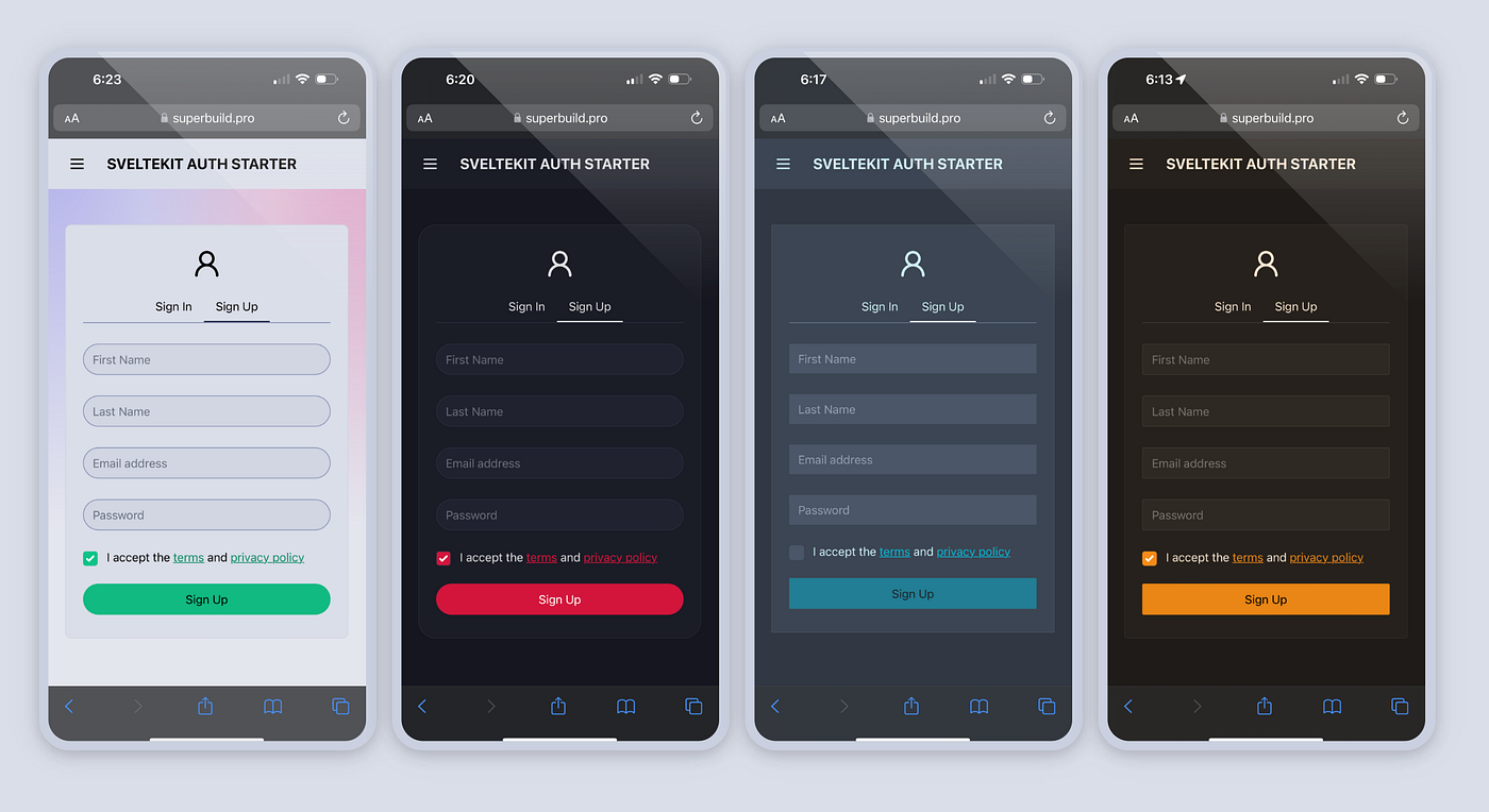 sveltekit-auth-starter screenshot 2