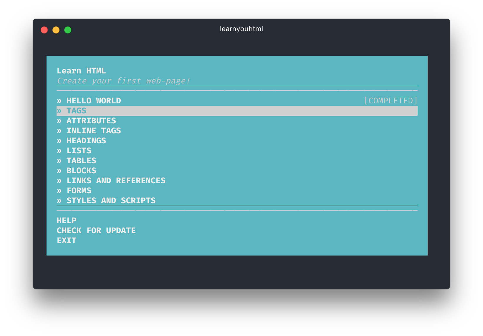 learnyouhtml screenshot 1