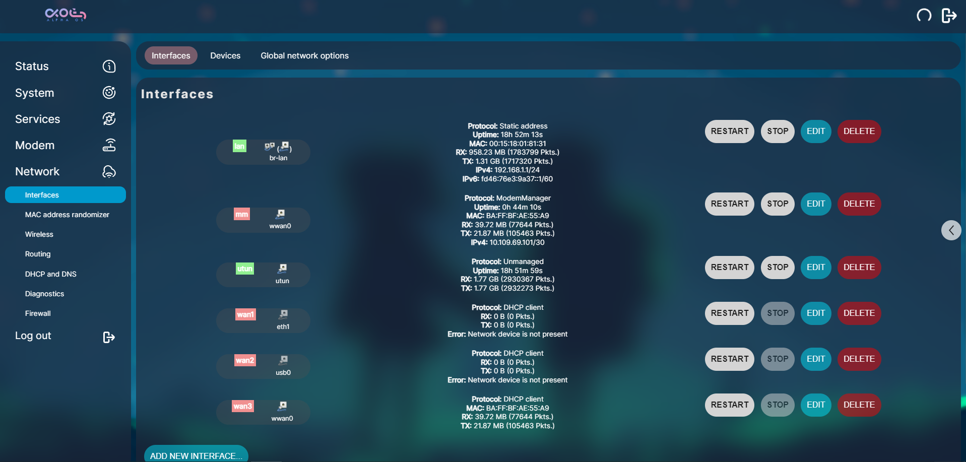 luci-theme-alpha screenshot 3
