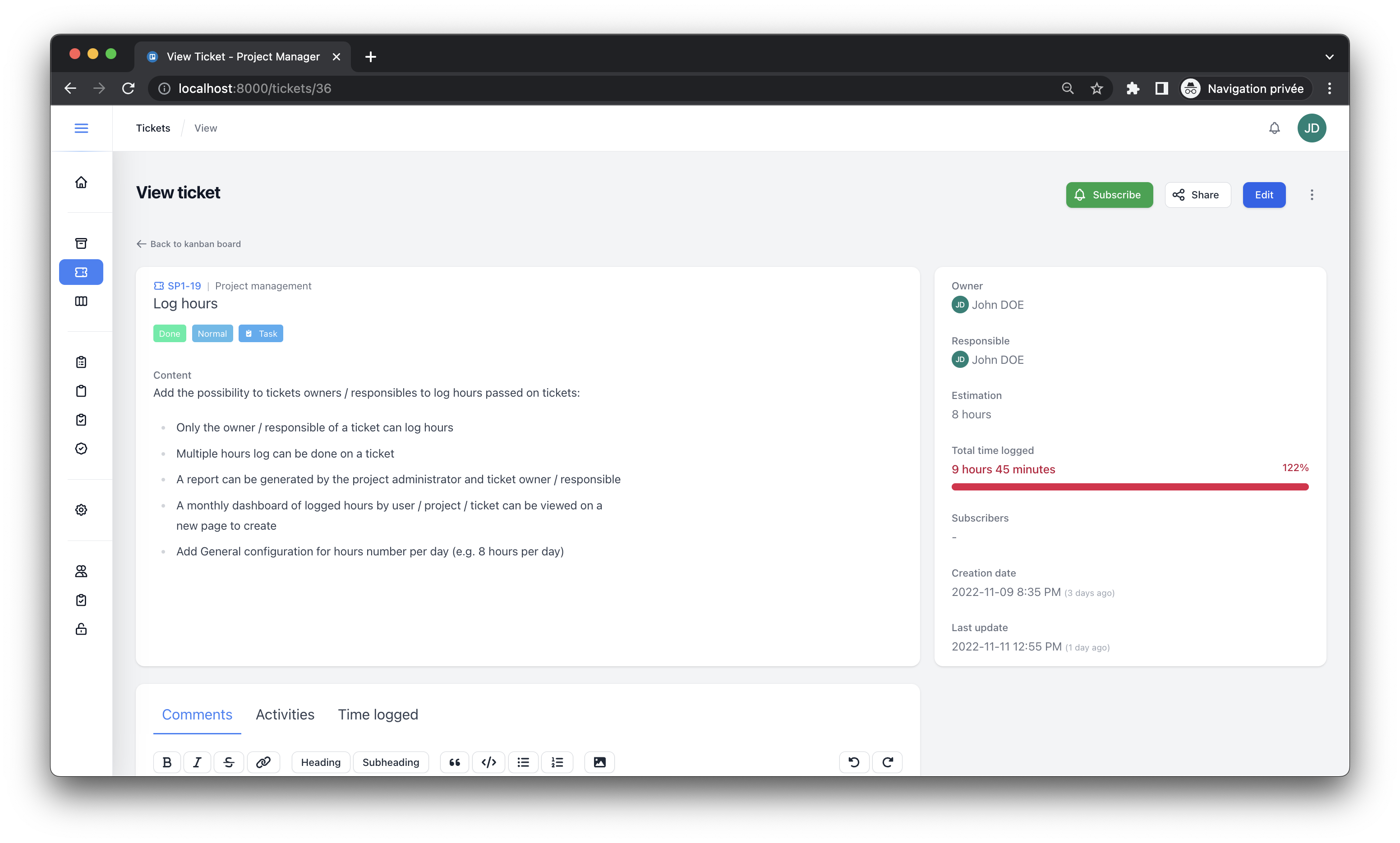 project-management screenshot 2