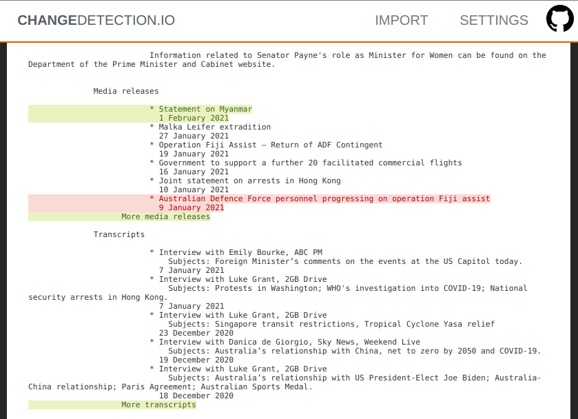 changedetection.io screenshot 3