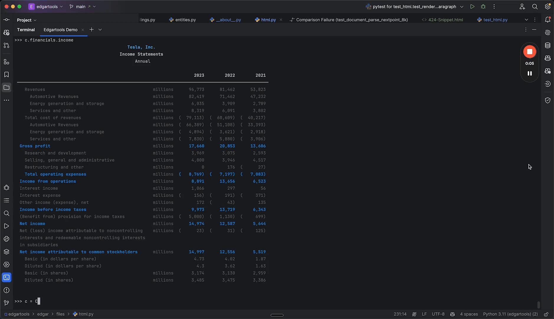 edgartools screenshot 1