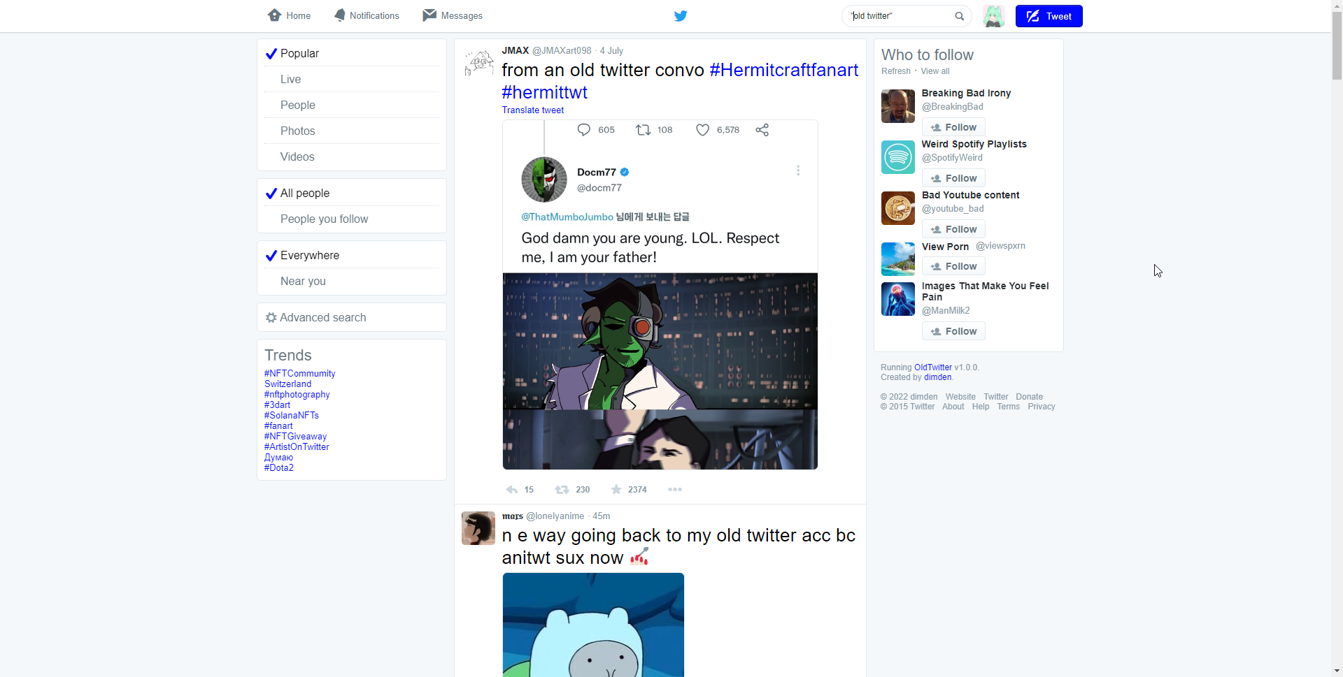 OldTwitter screenshot 6