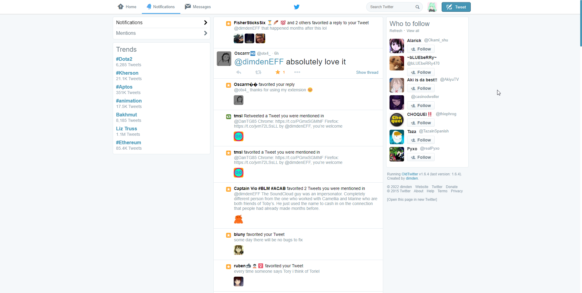 OldTwitter screenshot 5