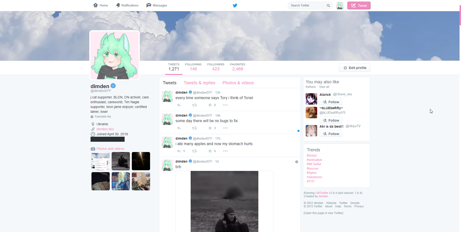 OldTwitter screenshot 1