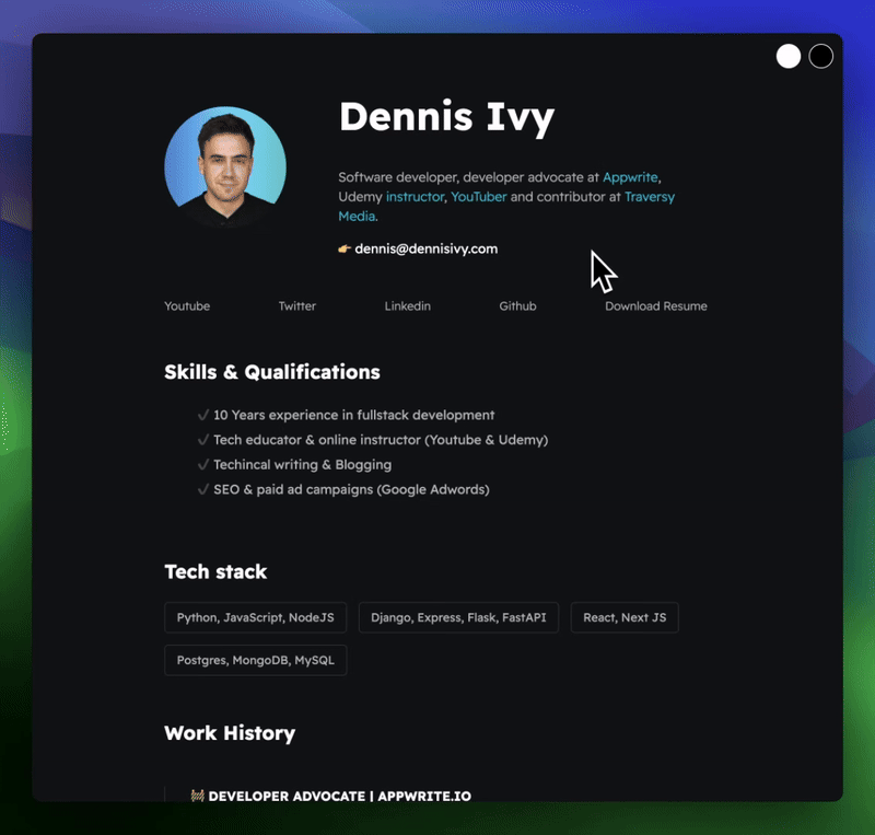 Digital-Resume screenshot 1