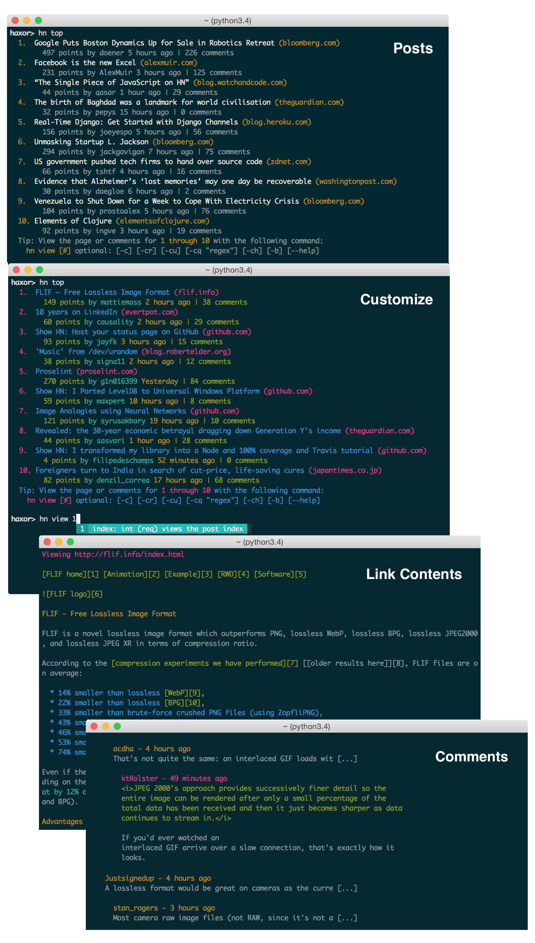 haxor-news screenshot 2