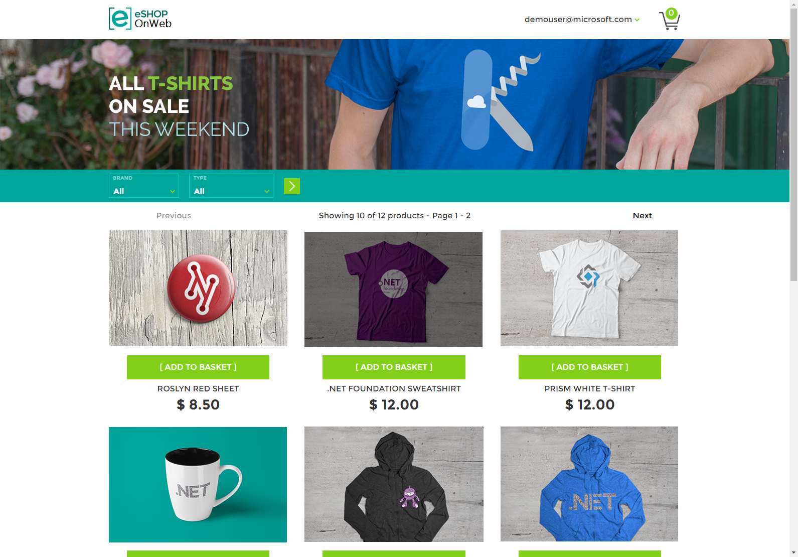 eShopOnWeb screenshot 1