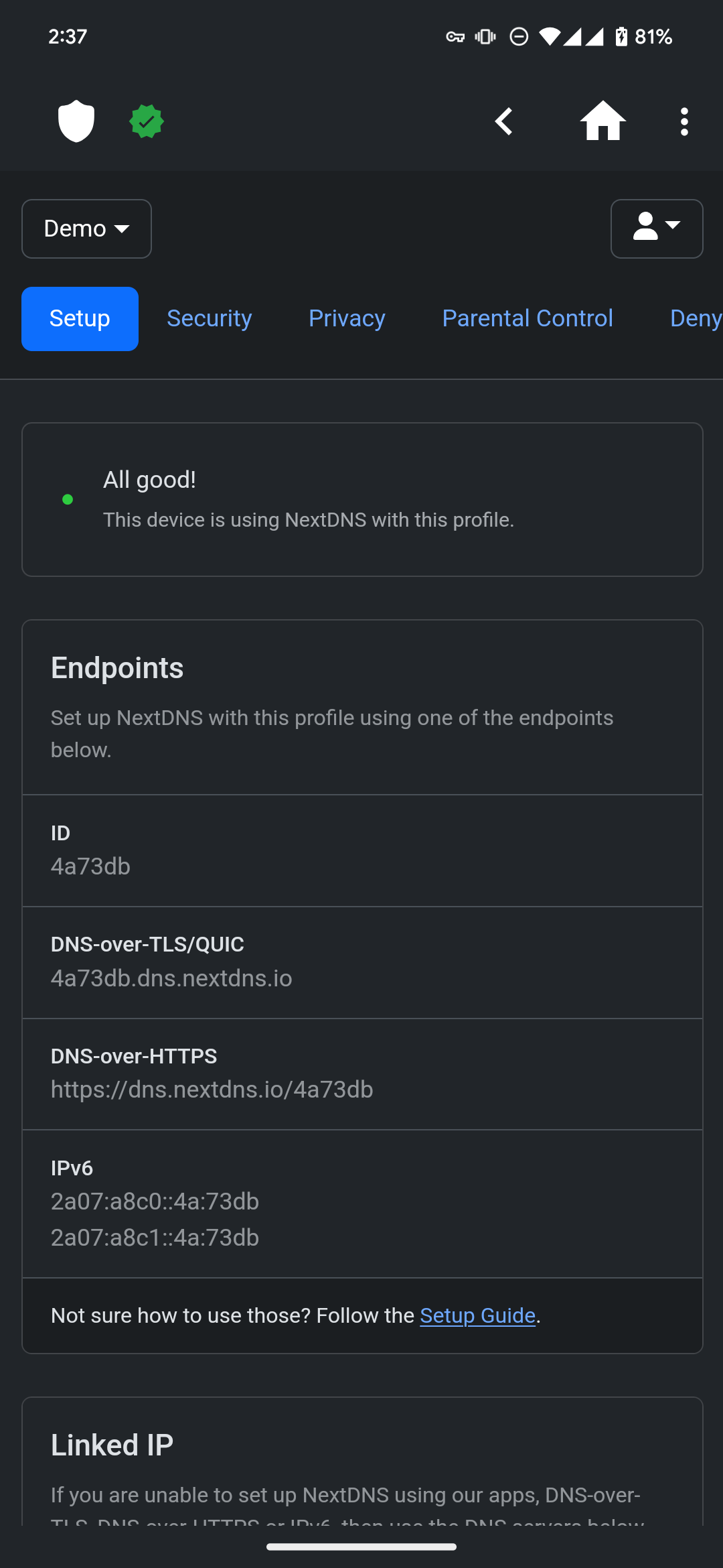 NextDNSManager screenshot 1