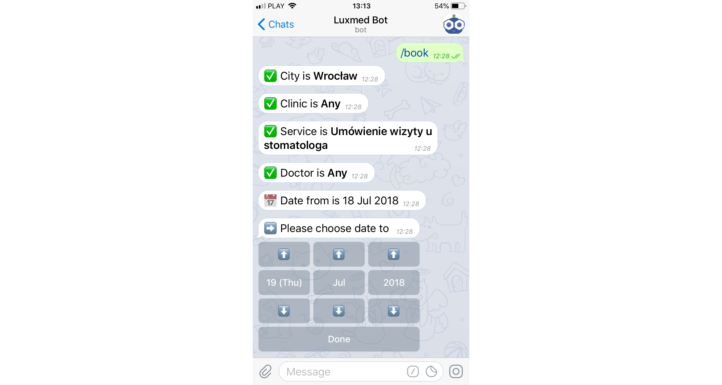 luxmed-bot screenshot 1