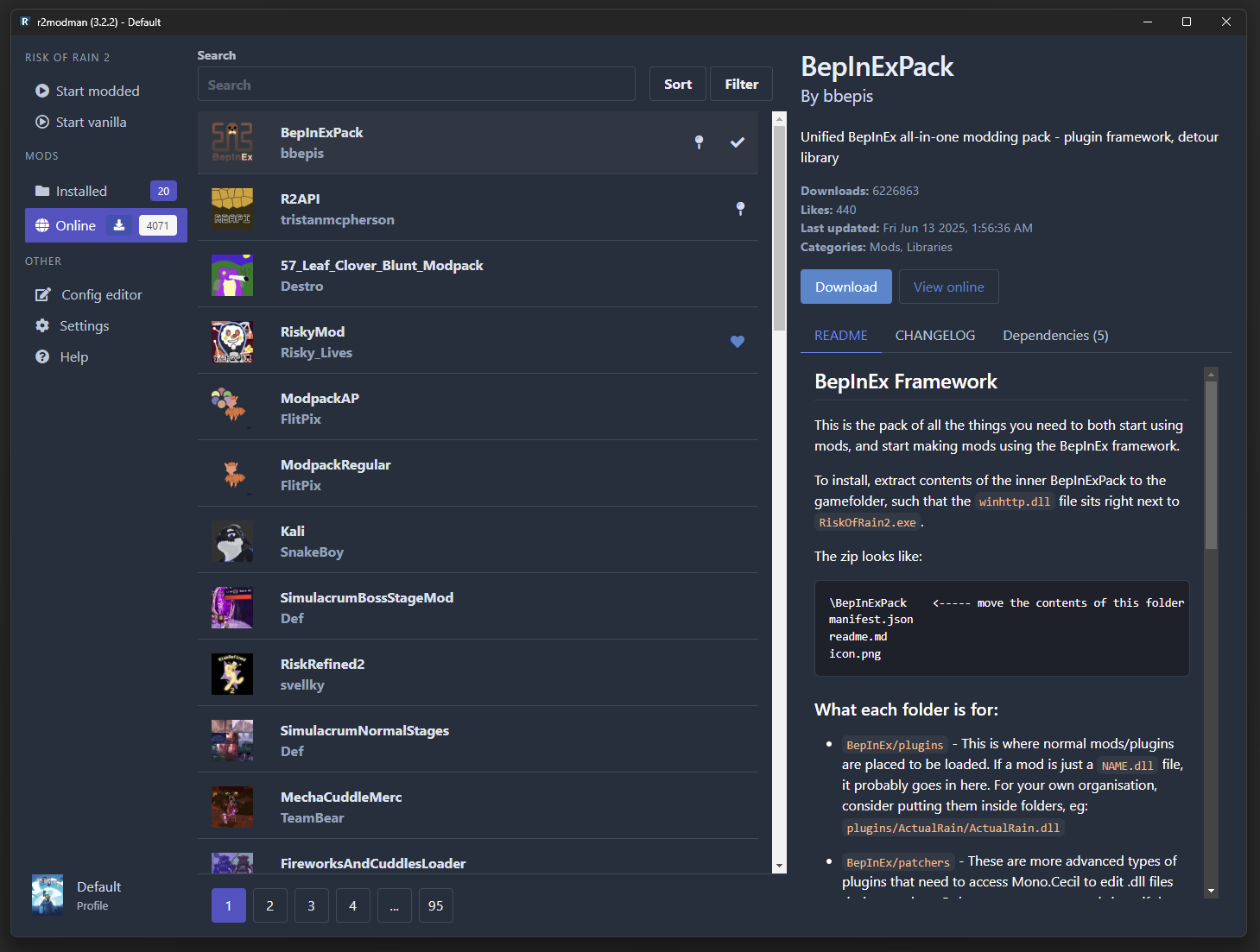 r2modmanPlus screenshot 3