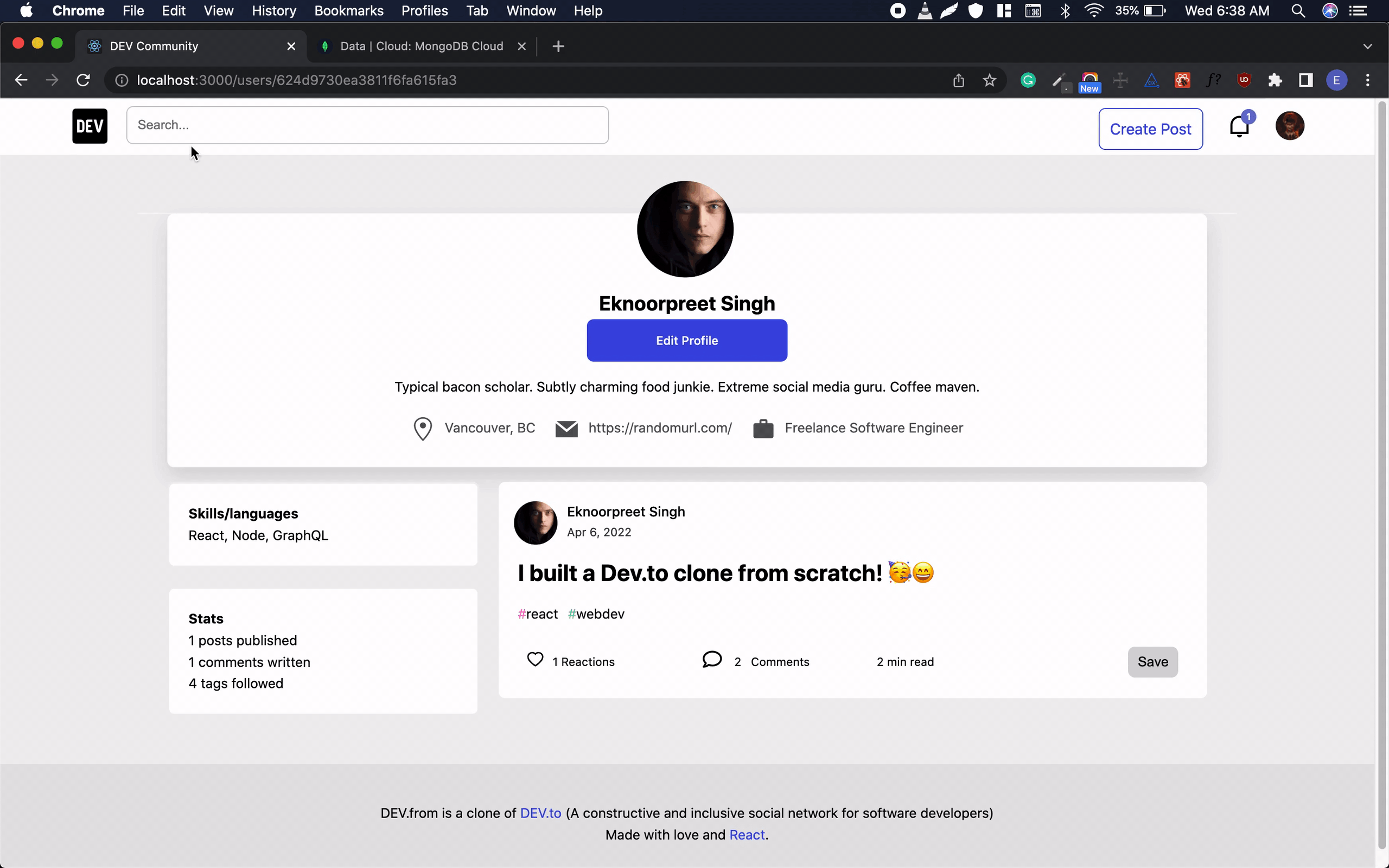 dev.to-clone screenshot 6