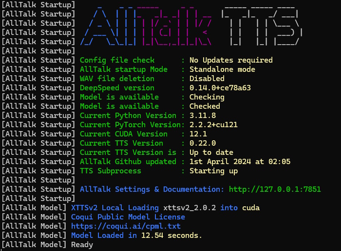 alltalk_tts screenshot 3