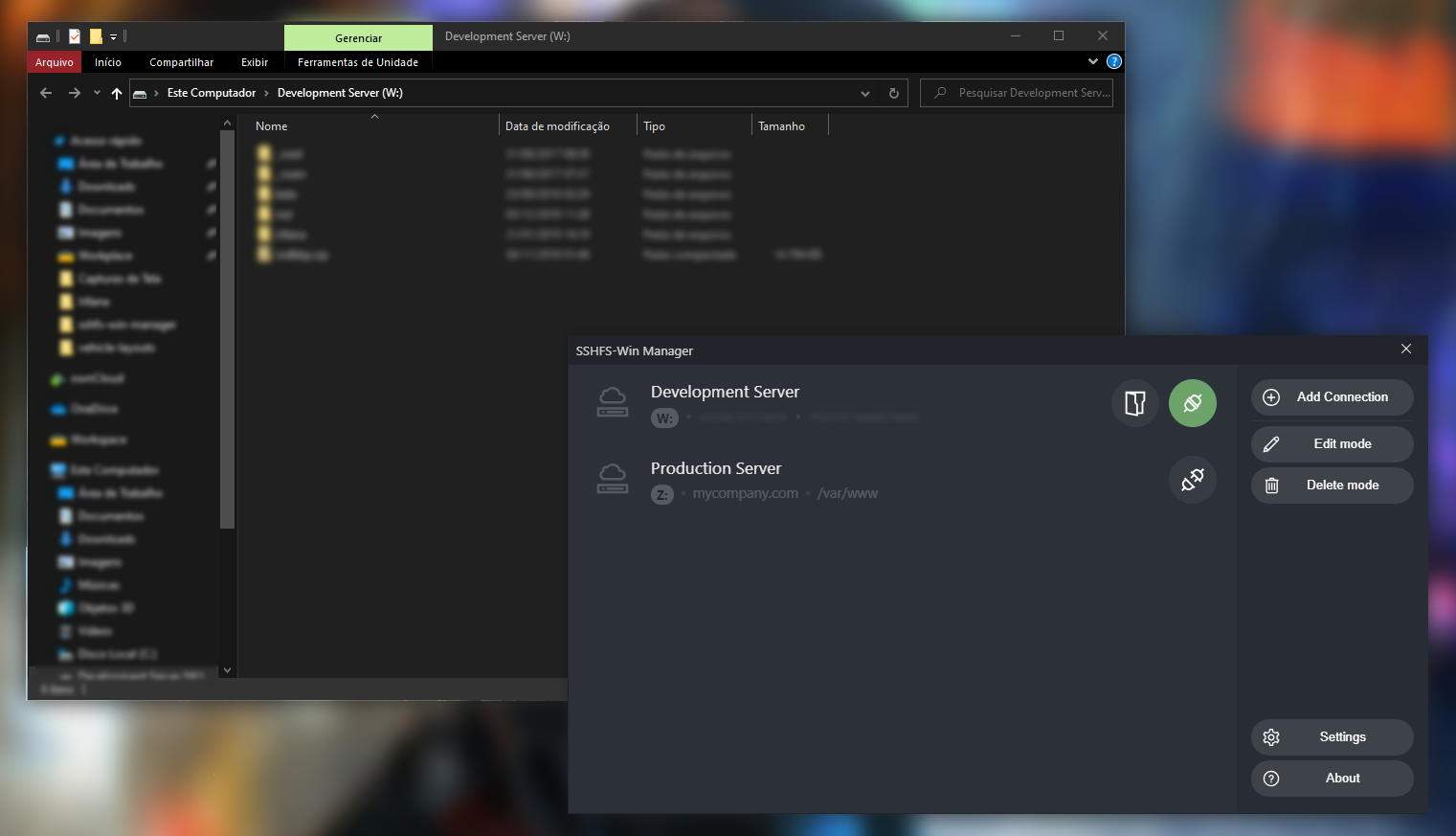 sshfs-win-manager screenshot 3