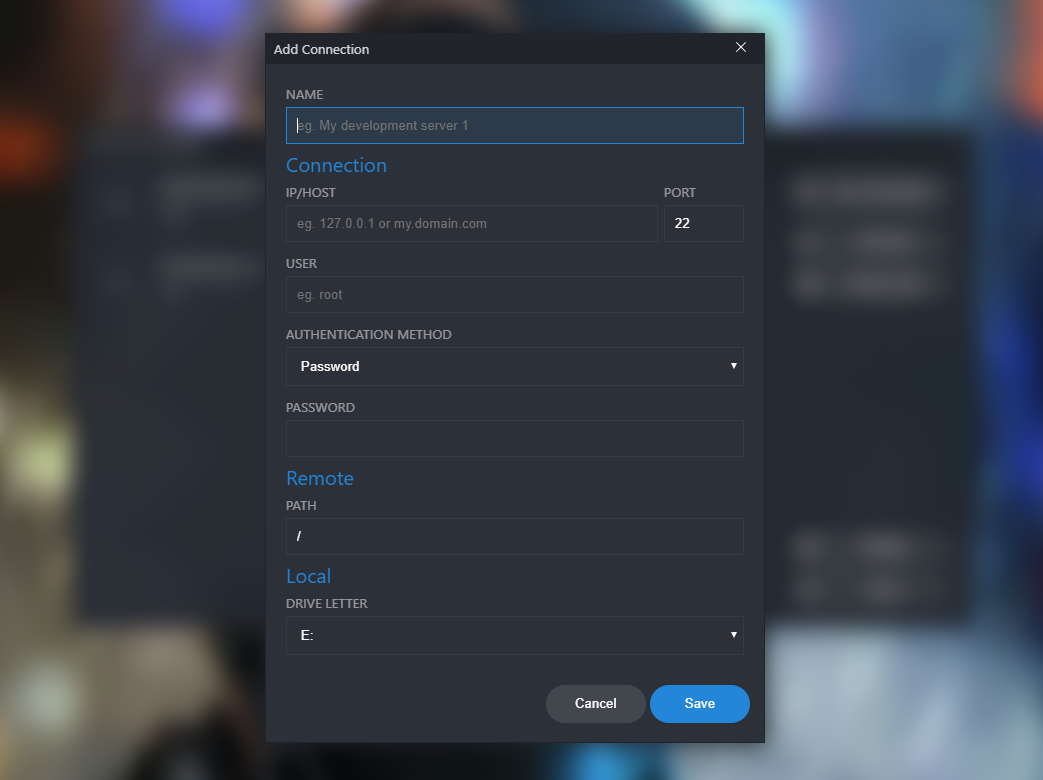sshfs-win-manager screenshot 2