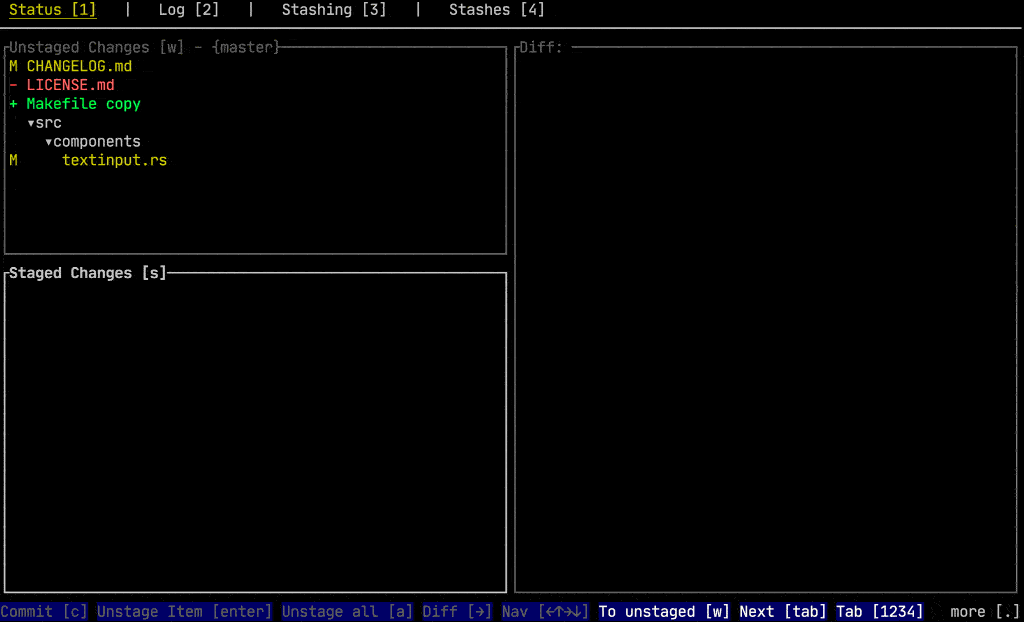 gitui screenshot 1