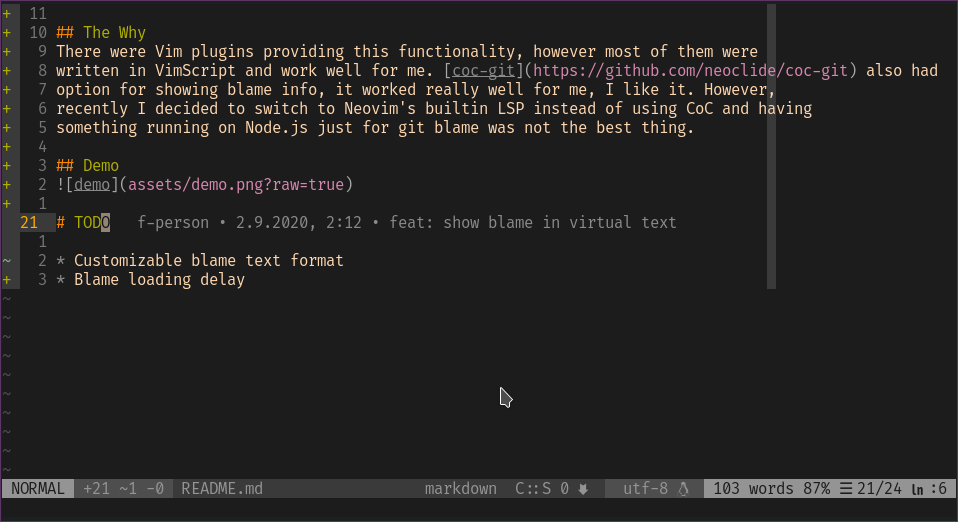 git-blame.nvim screenshot 1