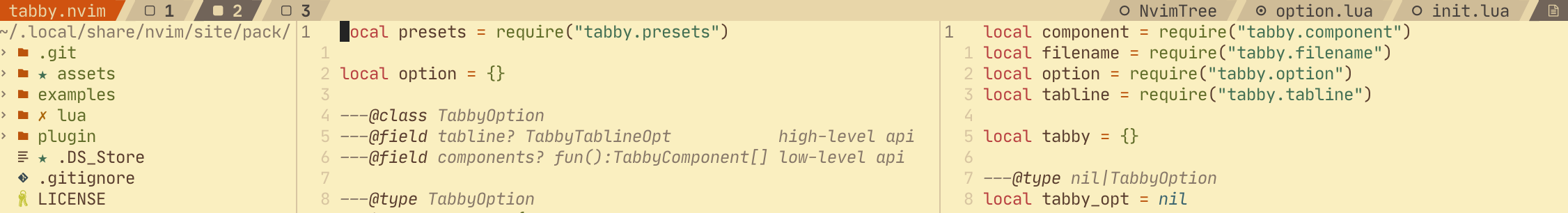 tabby.nvim screenshot 1