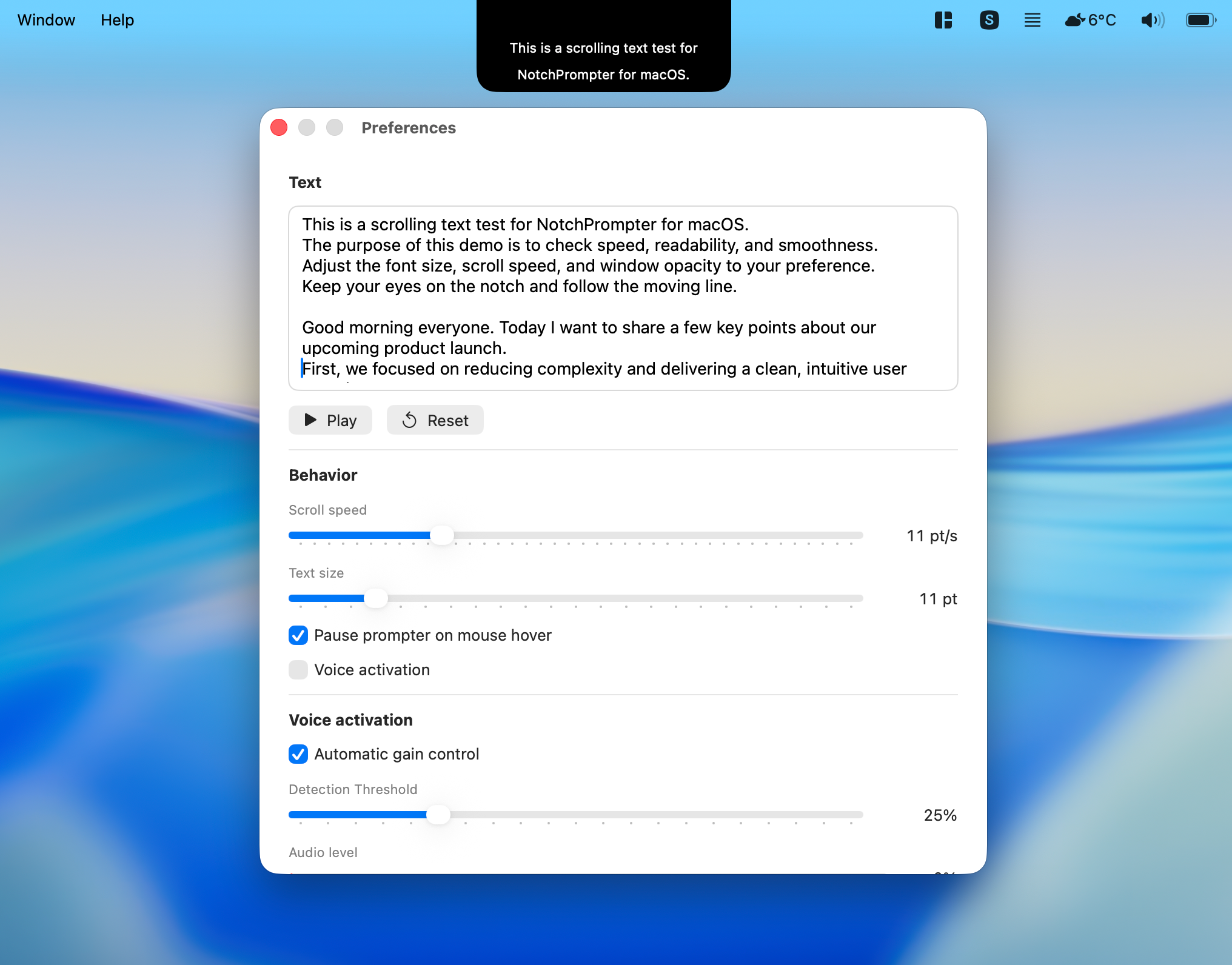 NotchPrompter screenshot 3