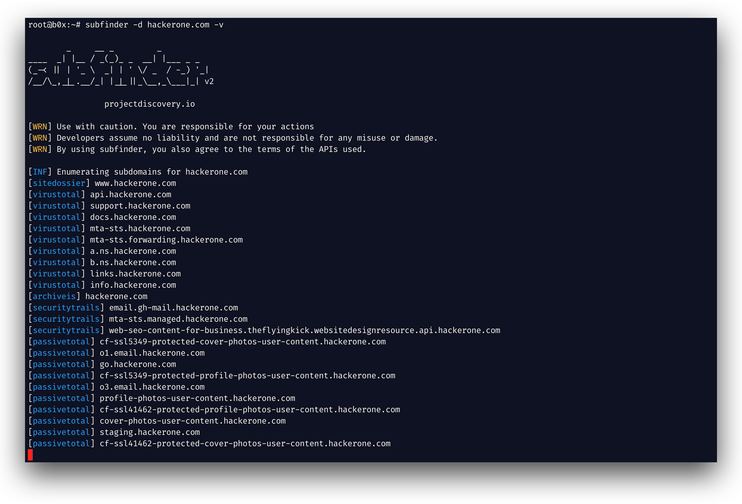 subfinder screenshot 1