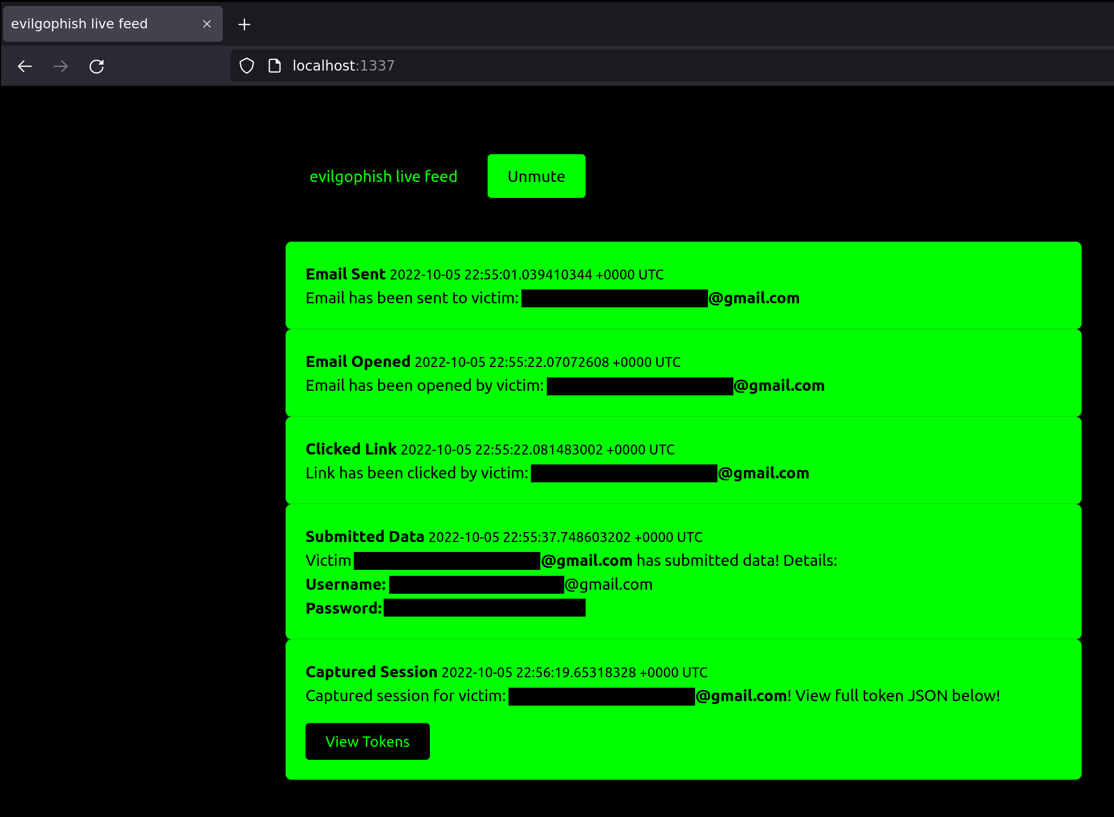 evilgophish screenshot 10