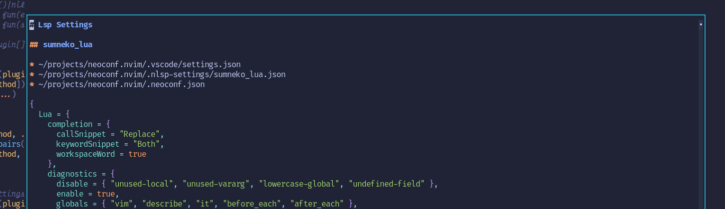 neoconf.nvim screenshot 2