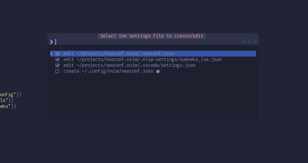 neoconf.nvim screenshot 1