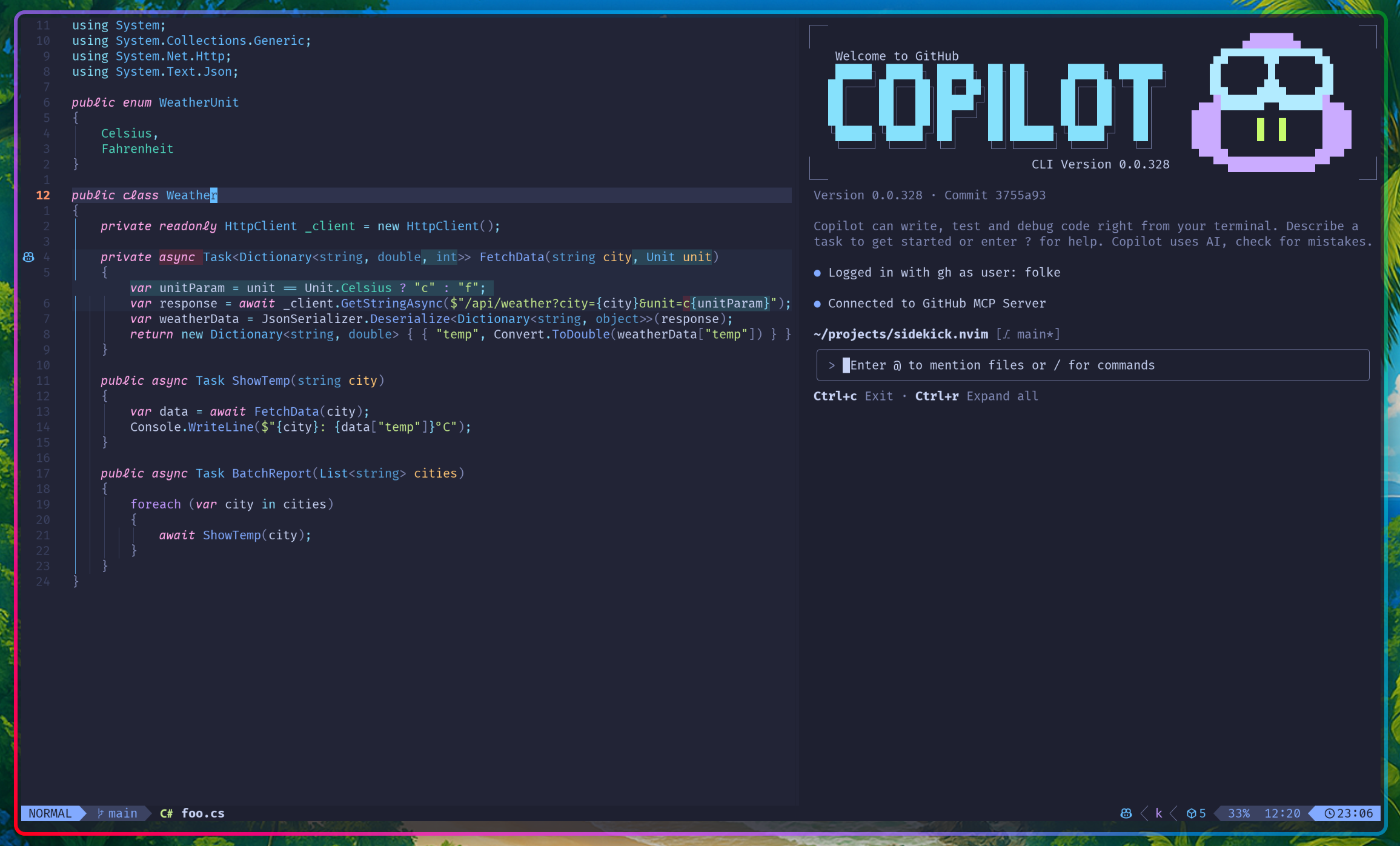 sidekick.nvim screenshot 1