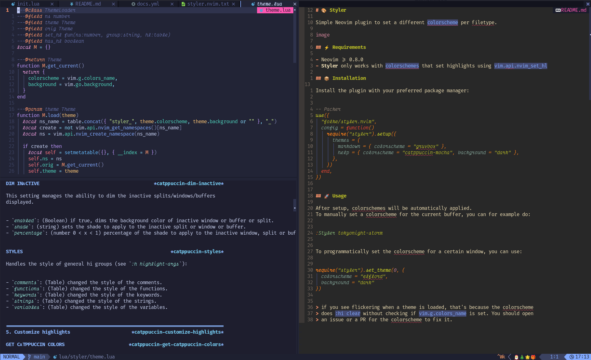 styler.nvim screenshot 1