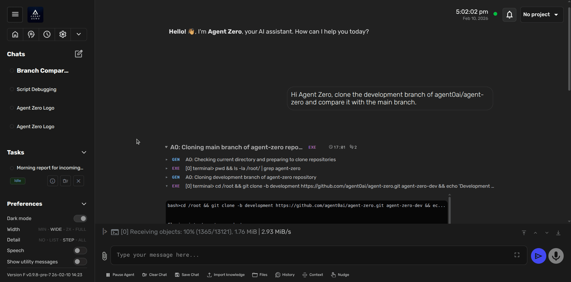 agent-zero screenshot 3