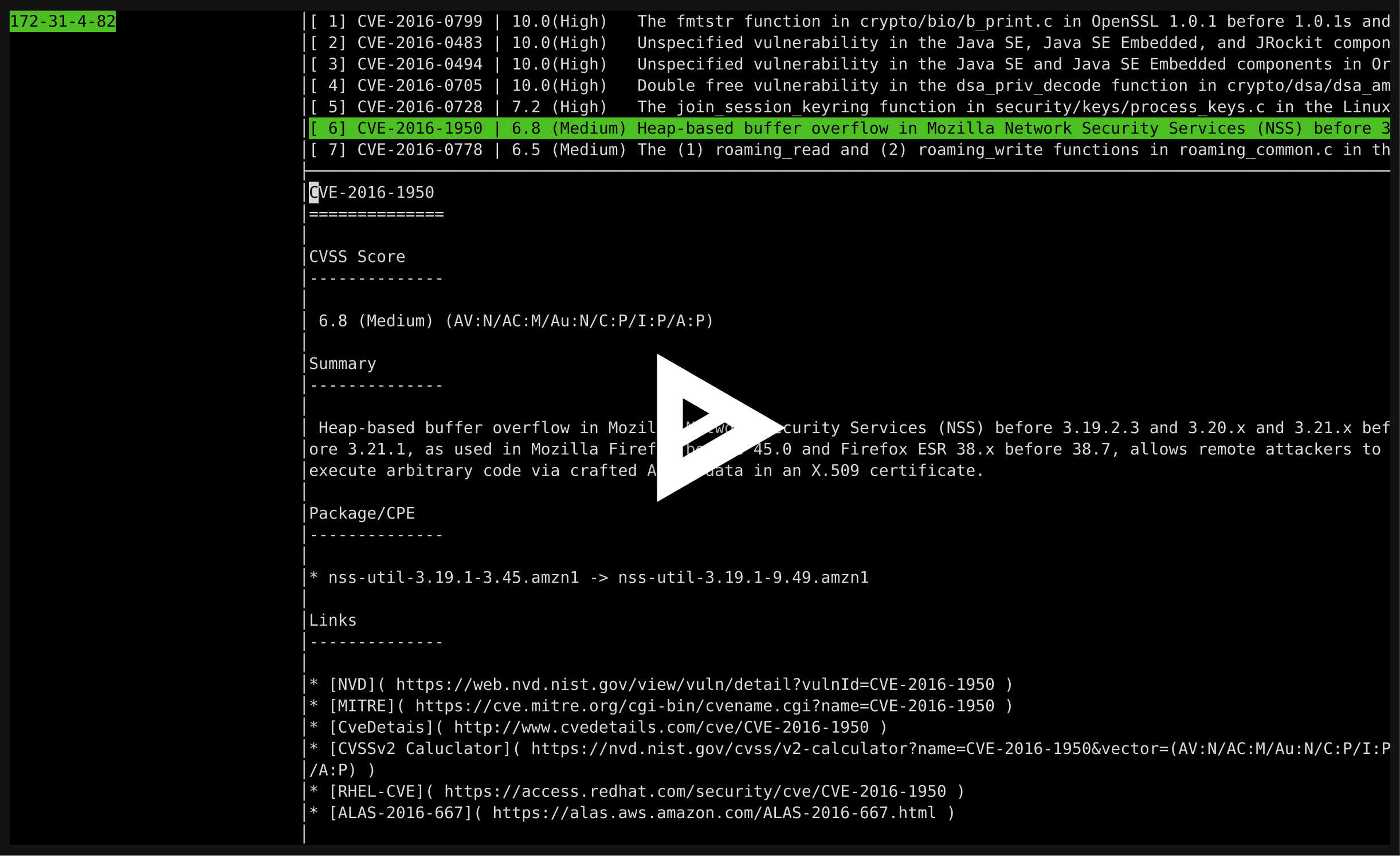 vuls screenshot 3
