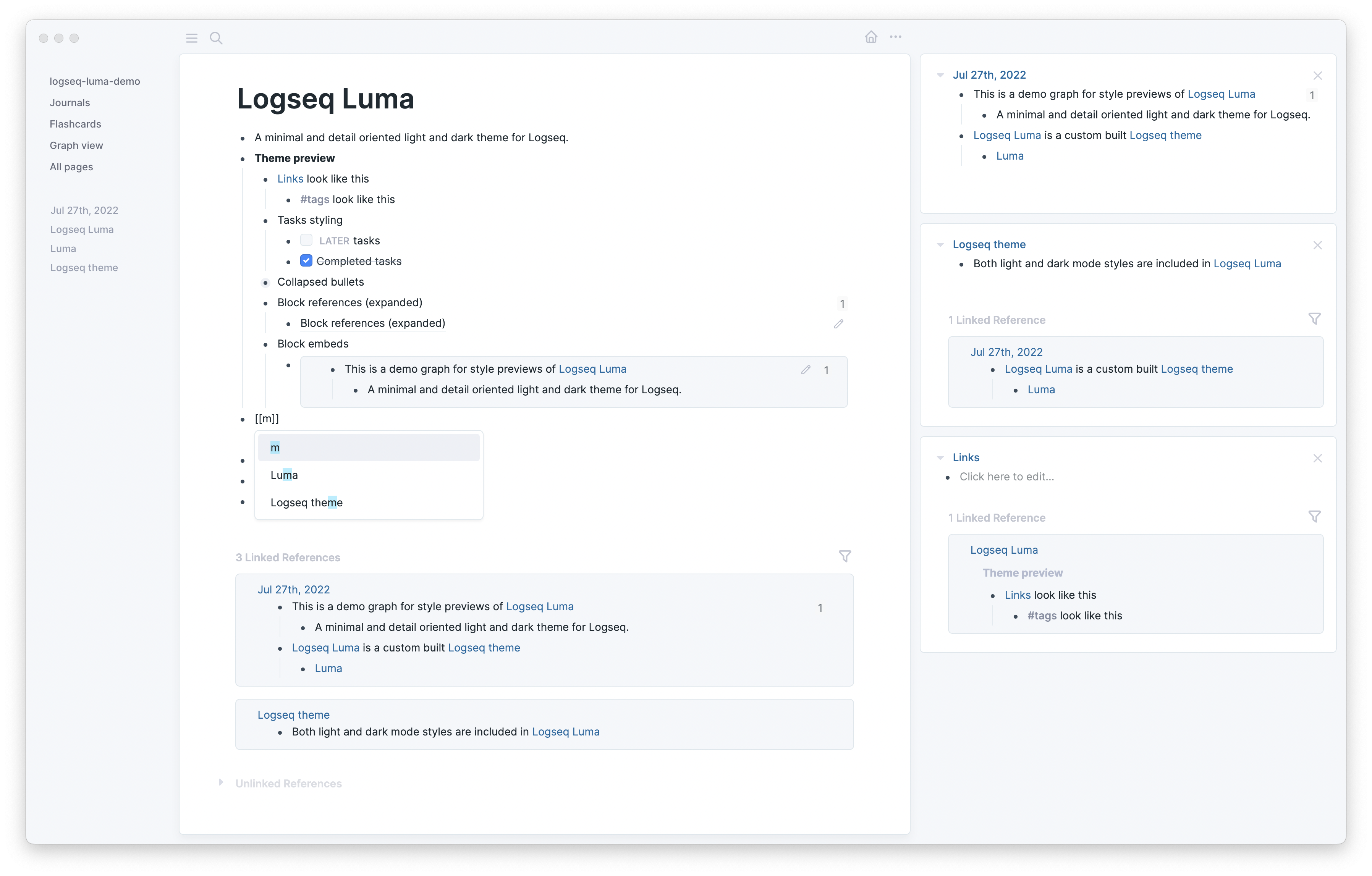 logseq-luma screenshot 1