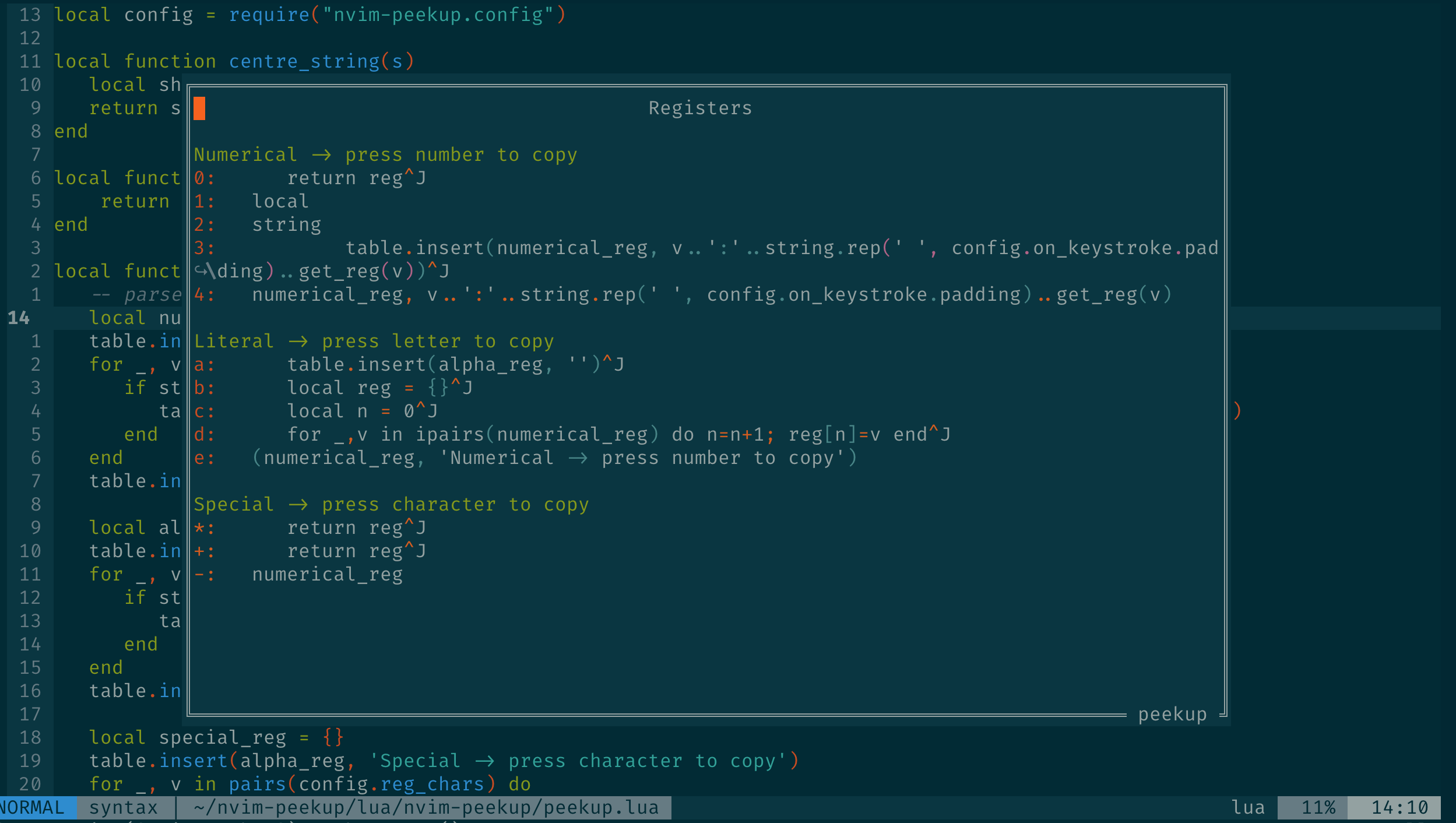 nvim-peekup screenshot 2