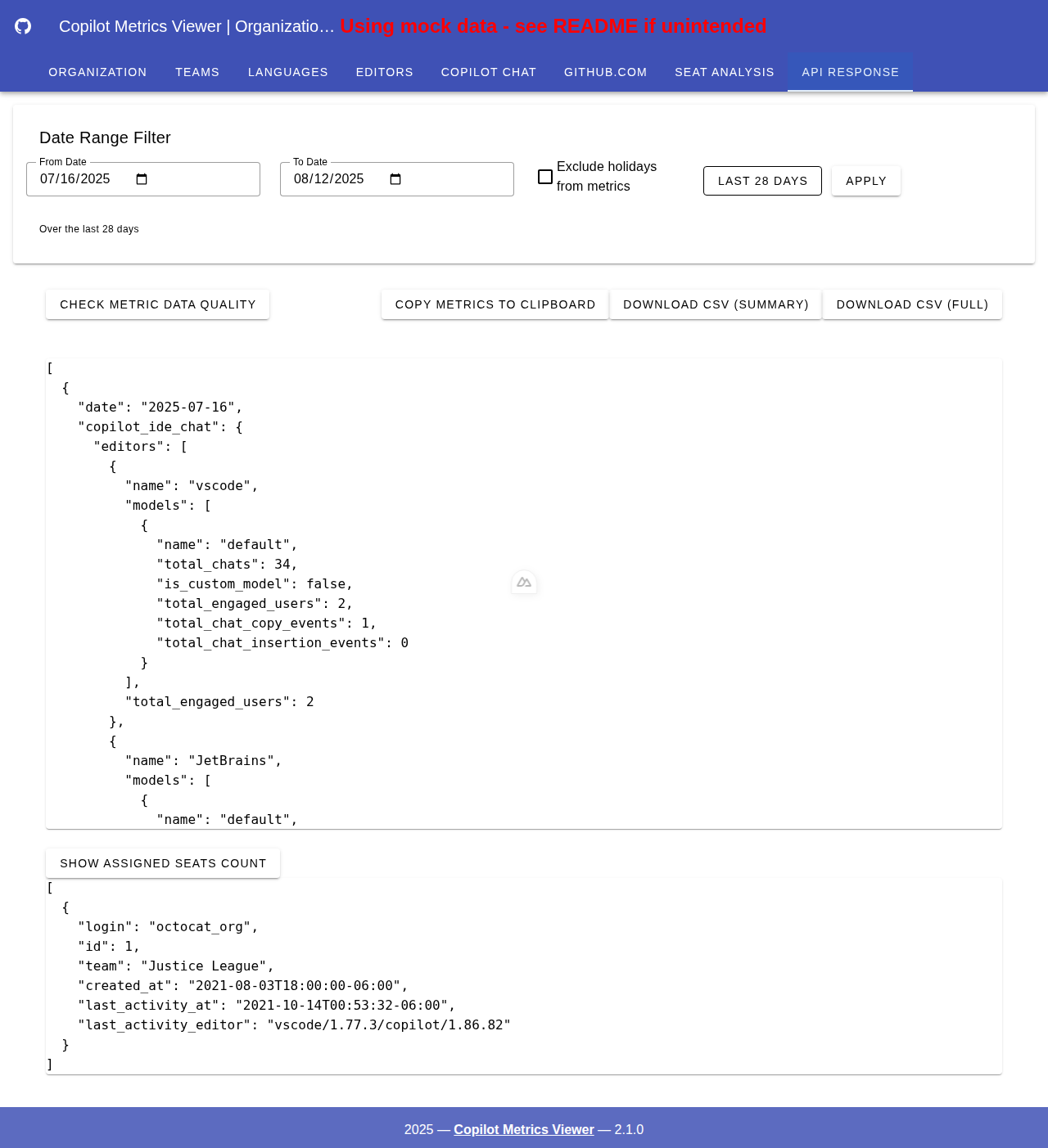 copilot-metrics-viewer screenshot 8