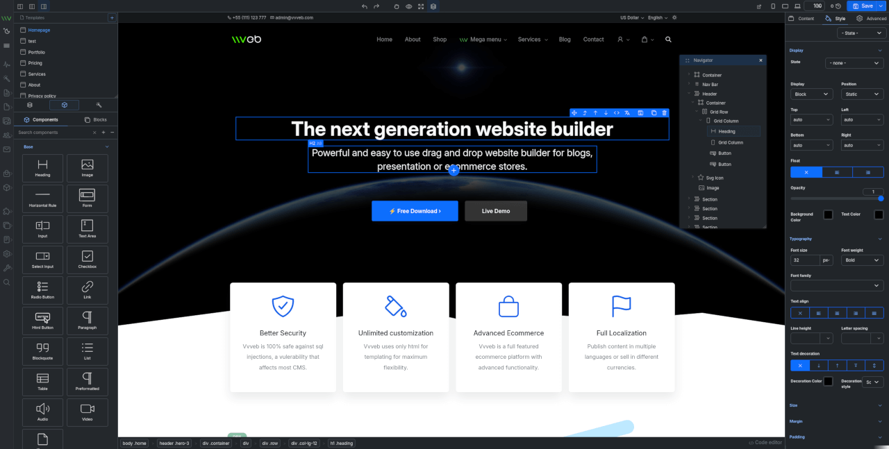 VvvebJs screenshot 1