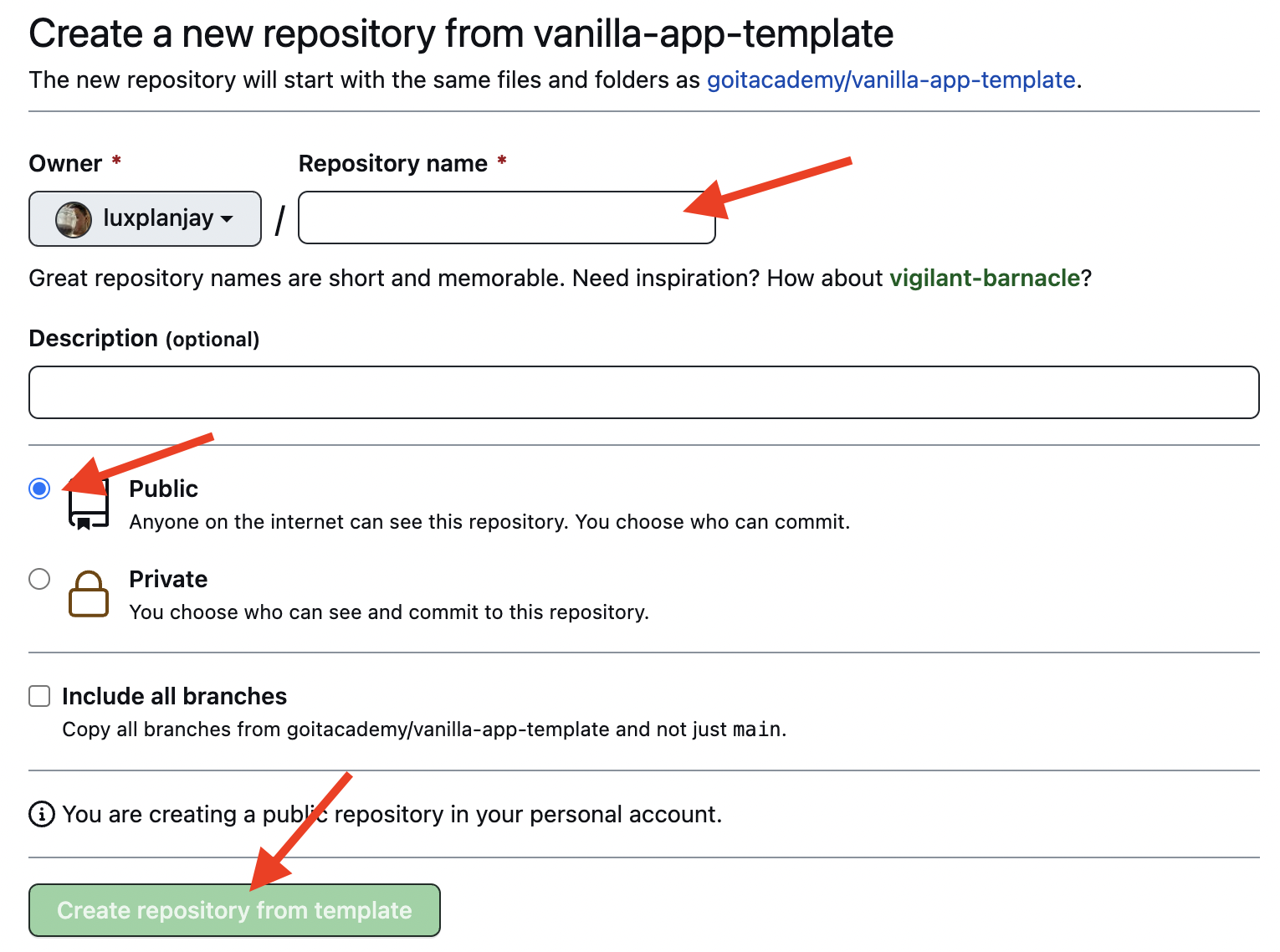 vanilla-app-template screenshot 2