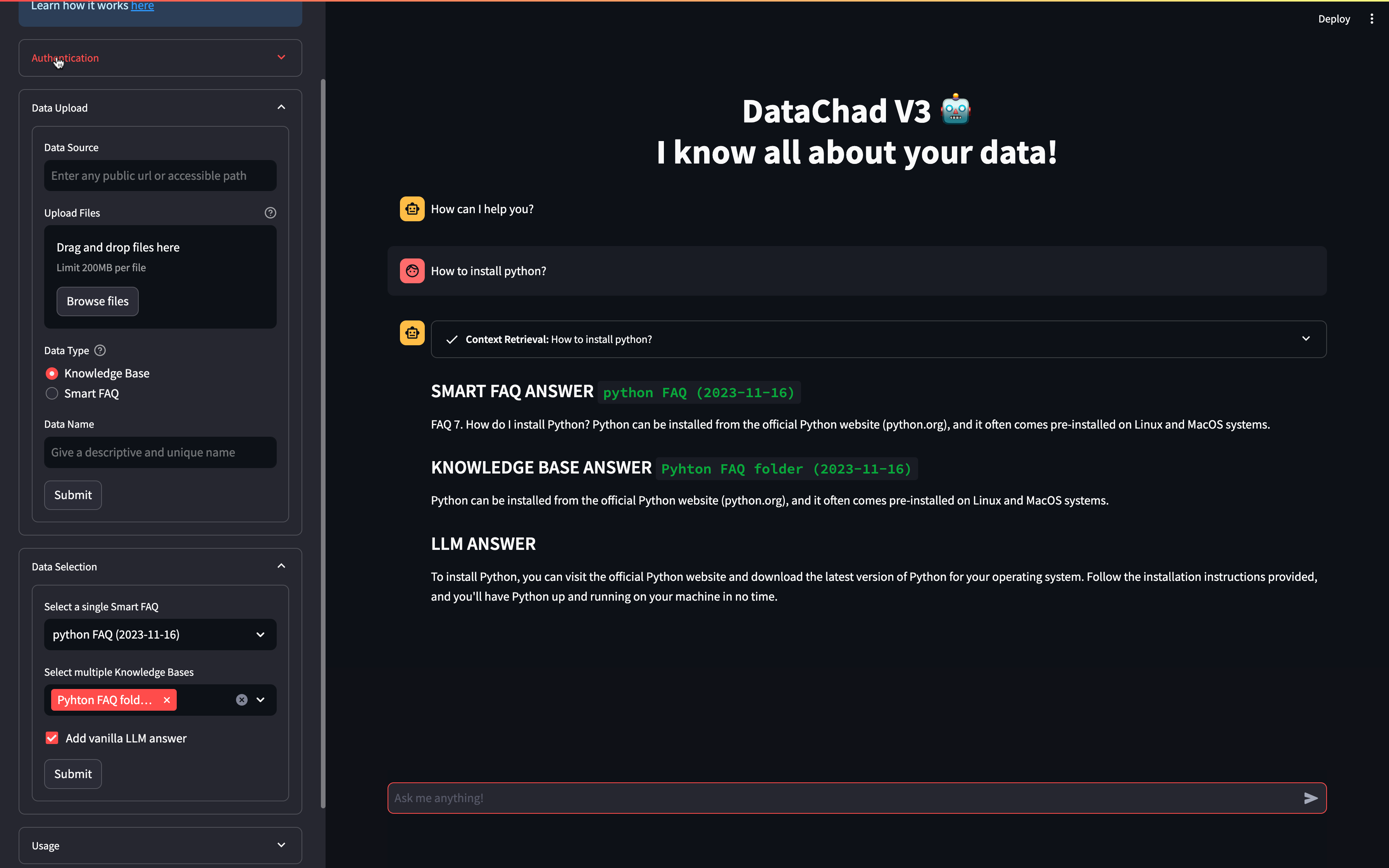 DataChad screenshot 1