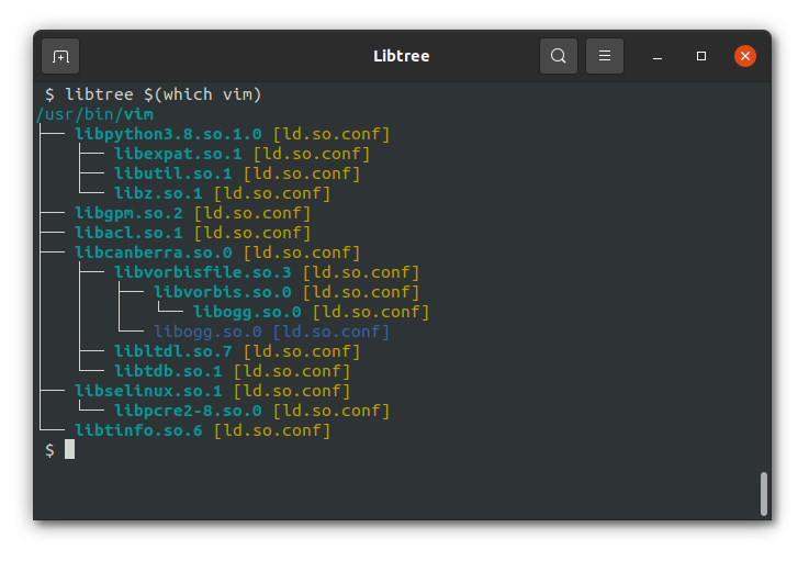 libtree screenshot 1