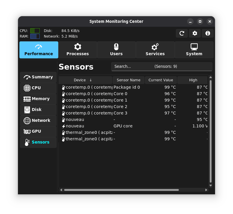 system-monitoring-center screenshot 11