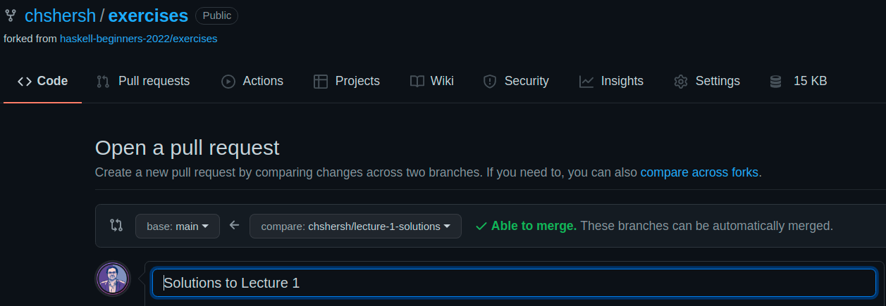 exercises screenshot 2
