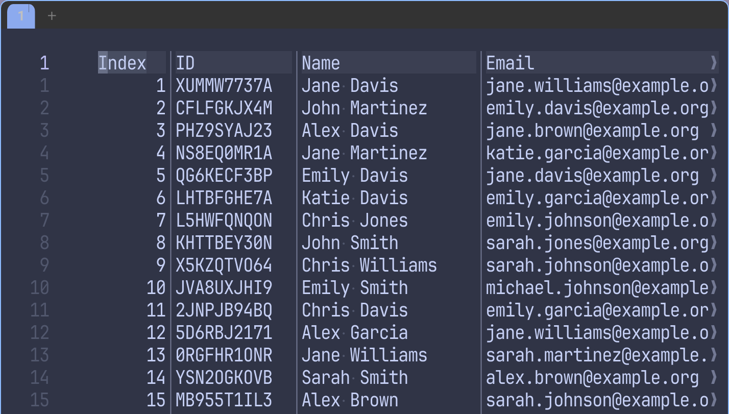 csvview.nvim screenshot 2