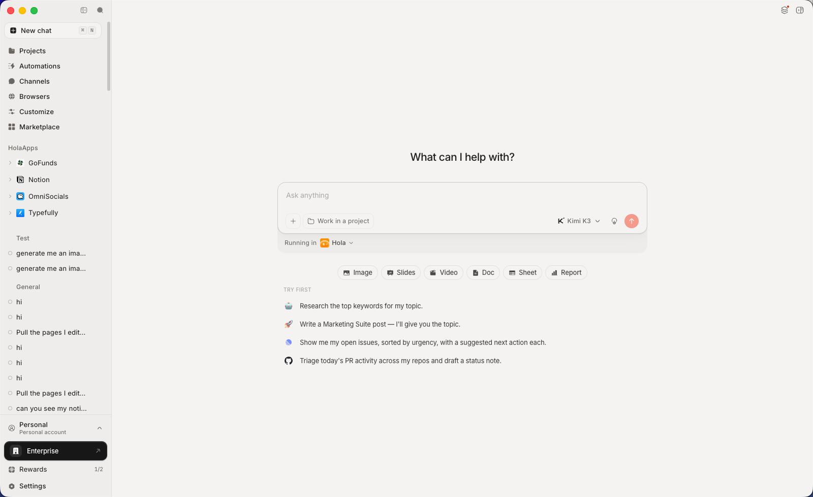 holaOS screenshot 2