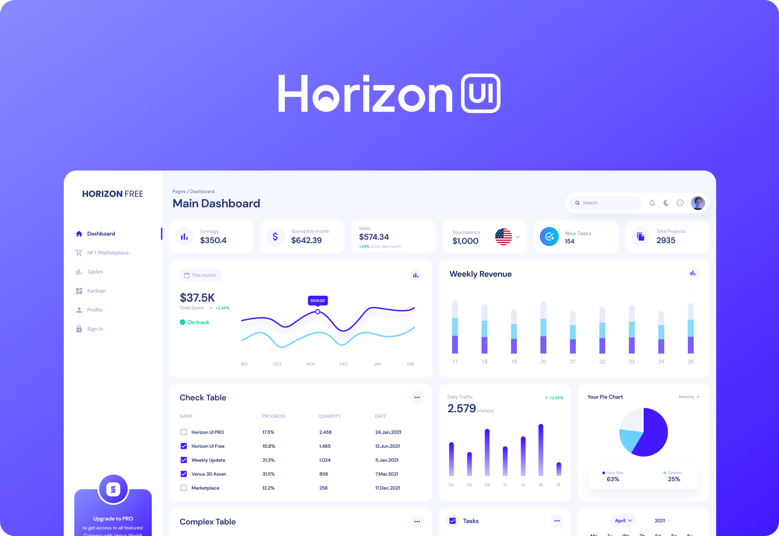 horizon-ui-chakra screenshot 1