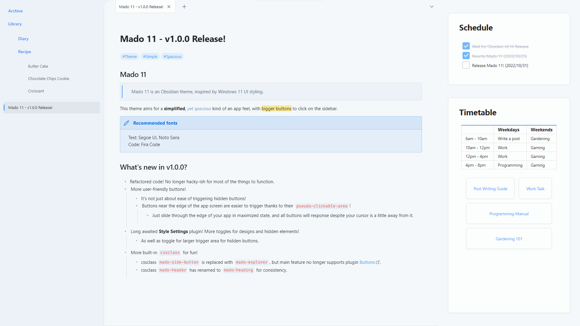 Obsidian-Theme-Mado-11 screenshot 1