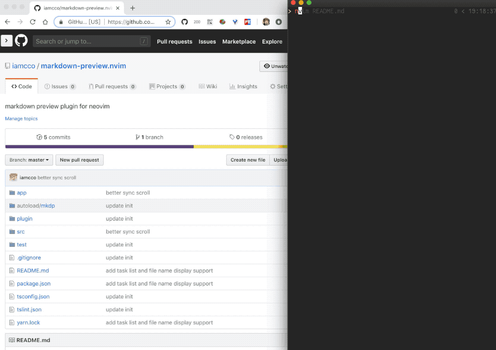 markdown-preview.nvim screenshot 1