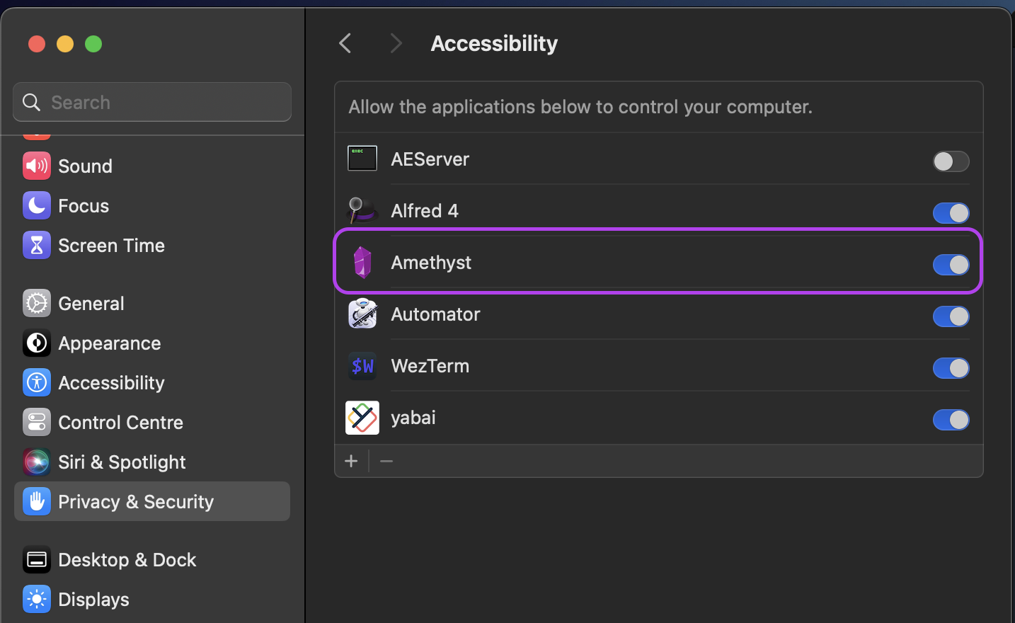Amethyst screenshot 2